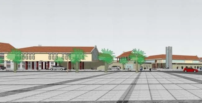 Sketchup酒店模型|多层云南佤族特色接待中心，新中式风格，酒店