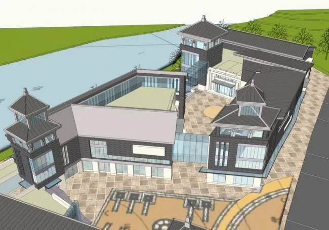 Sketchup酒店模型|草原风民俗风情度假村，多层酒店，新中式风格