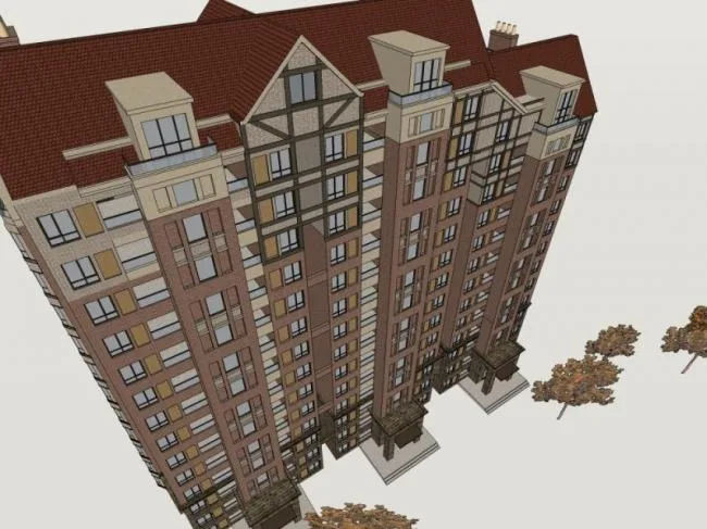 Sketchup住宅模型|高层住宅，古典风格