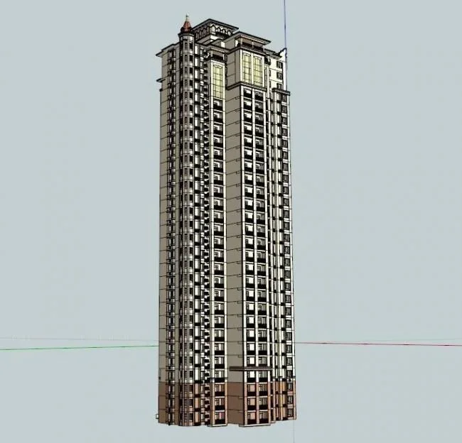 Sketchup住宅模型|超高层住宅，古典风格