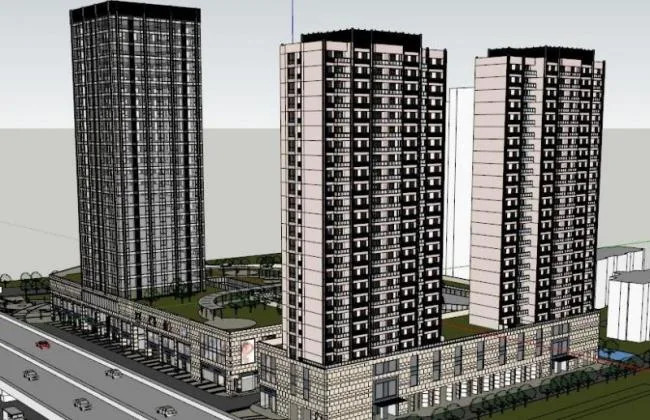 Sketchup住宅模型|高层住宅，底层商业，居住建筑，古典风格