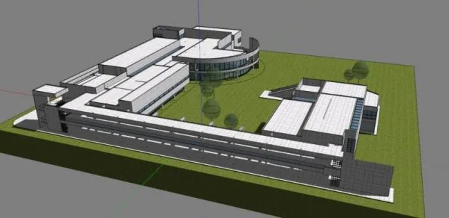 Sketchup住宅模型|Weishaupt Forum，白色派理查德·迈耶