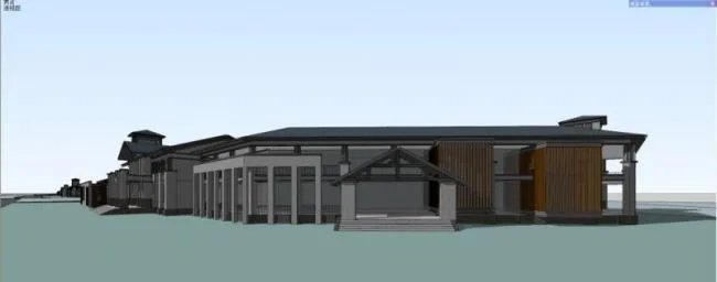 Sketchup商业模型|多层商业会所，现代中式风格