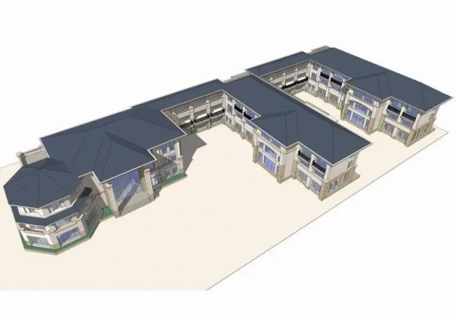 Sketchup酒店模型|多层酒店，欧式风格，新古典风格