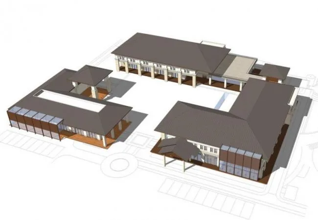 Sketchup酒店模型|多层民宿，酒店，新中式风格