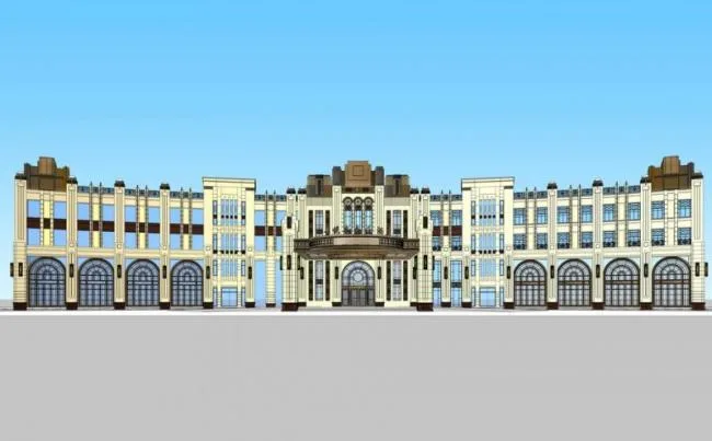 Sketchup酒店模型|多层酒店，欧式风格，古典风格