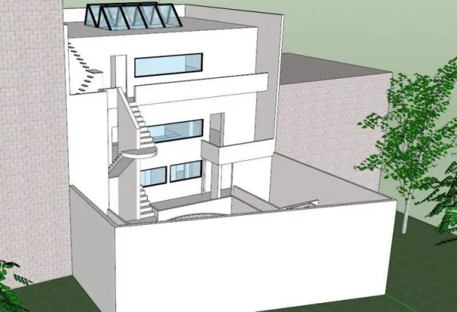 Sketchup住宅模型|多层住宅，柯布西耶，现代风格