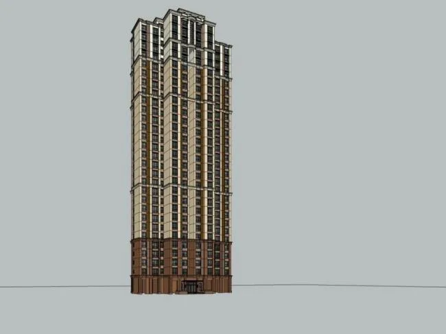 Sketchup住宅模型|高层住宅，居住建筑，古典风格