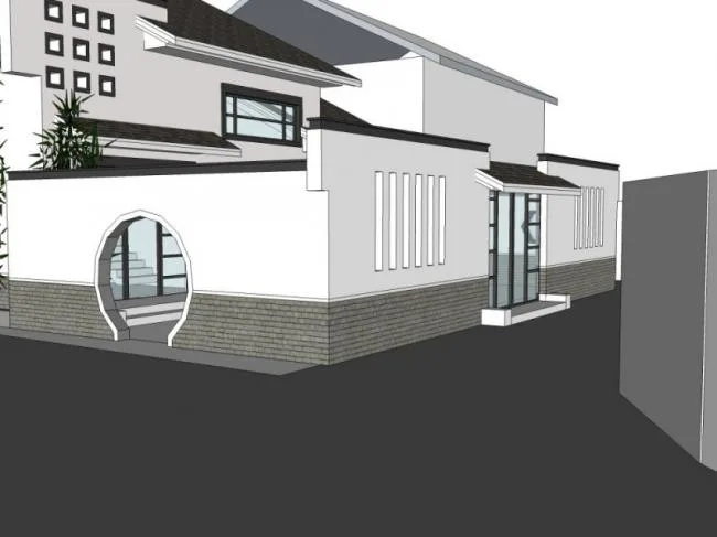 Sketchup商业模型|多层会所，东方新古典风格