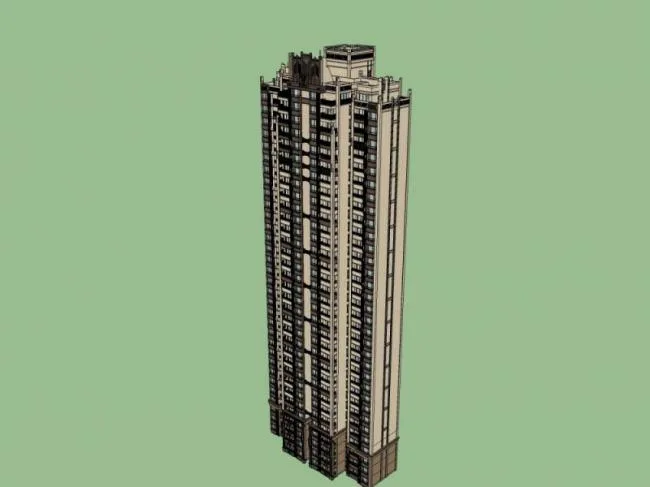 Sketchup住宅模型|超高层住宅，古典风格