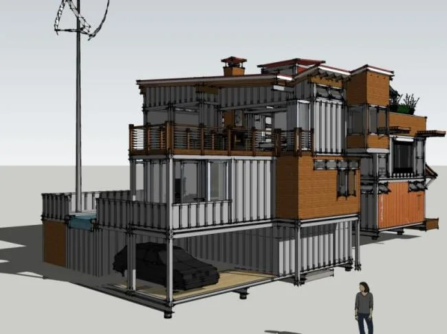 Sketchup住宅模型|独栋住宅，现代风格