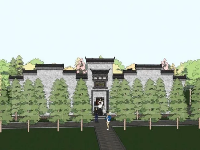 Sketchup住宅模型|院落，中式风格