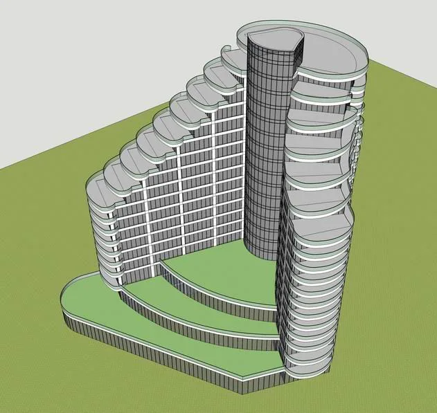 Sketchup酒店模型|高层酒店，现代风格