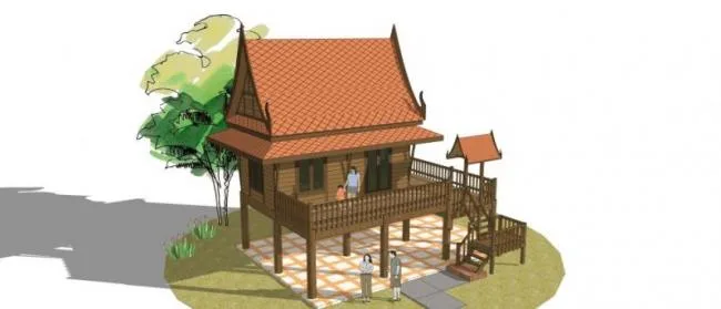 Sketchup住宅模型|小木屋，古典风格
