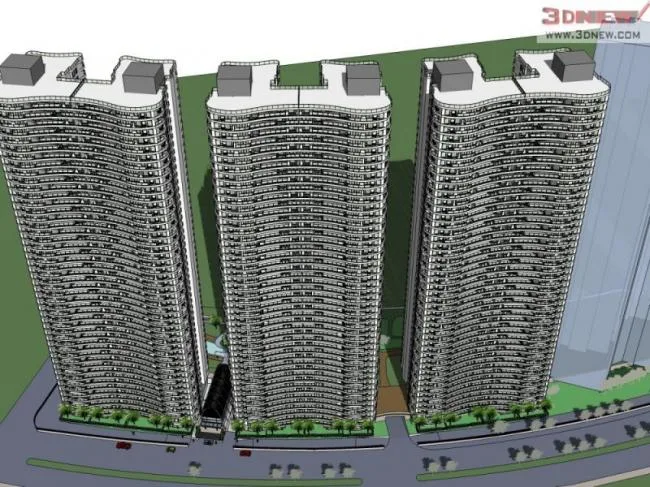 Sketchup住宅模型|超高层住宅，现代风格