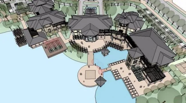 Sketchup商业模型|山地会所，欧式风格古典风格