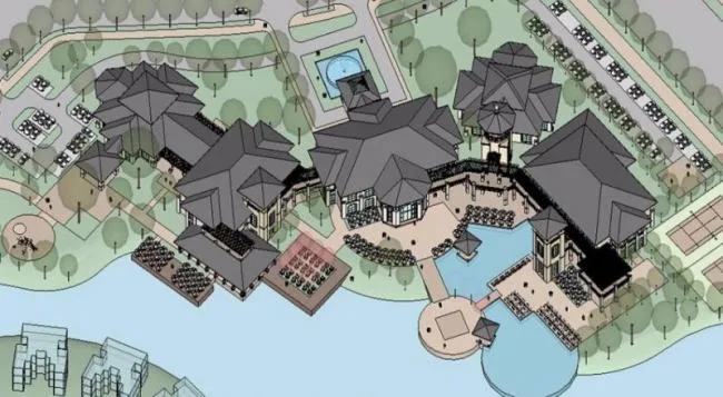 Sketchup商业模型|山地会所，欧式风格古典风格