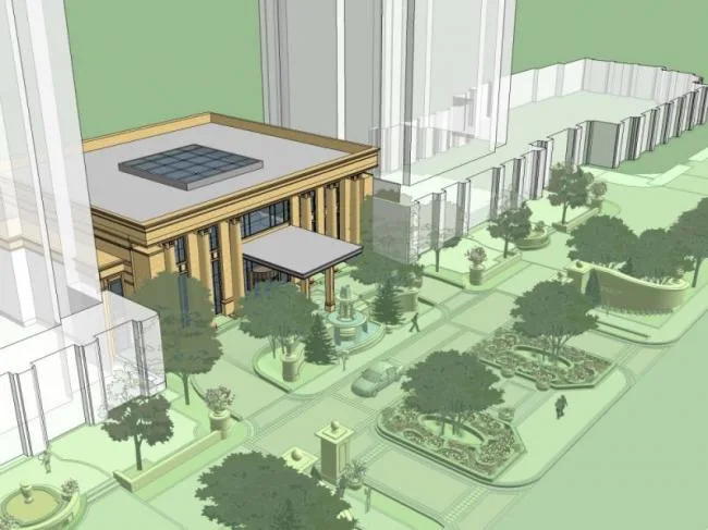Sketchup住宅模型|小区入口，欧式风格
