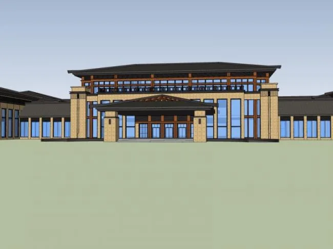 Sketchup商业模型|多层会所，中式风格