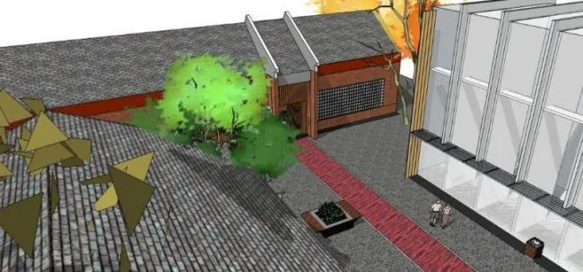 Sketchup商业模型|低层商业街，现代风格