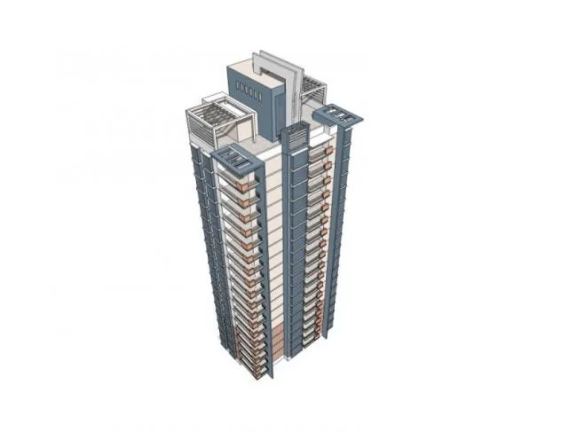 Sketchup住宅模型|高层住宅，现代风格