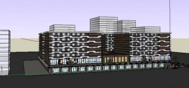 Sketchup商业模型|多层商业街，现代风格