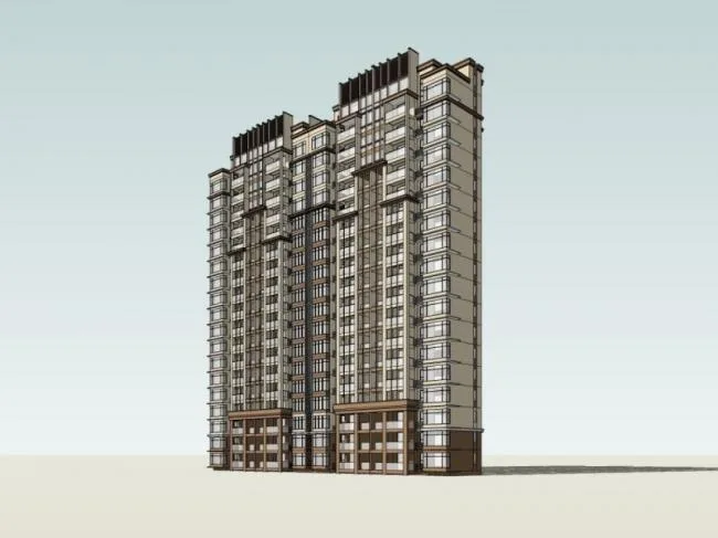 Sketchup住宅模型|高层住宅，居住建筑，古典风格