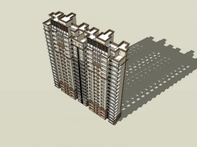 Sketchup住宅模型|高层住宅，居住建筑，古典风格