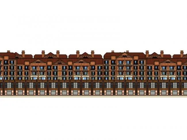 Sketchup住宅模型|多层联排住宅，古典风格