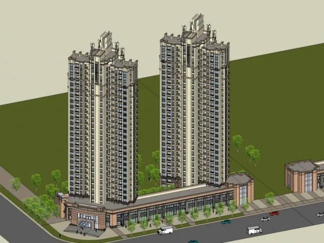 Sketchup住宅模型|超高层住宅，现代风格