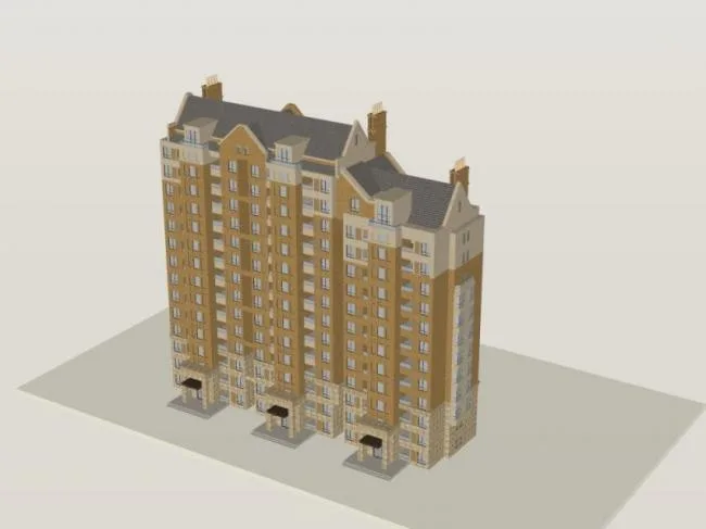 Sketchup住宅模型|高层住宅，古典风格