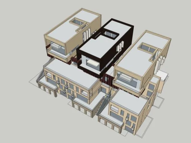 Sketchup住宅模型|多层住宅，现代风格