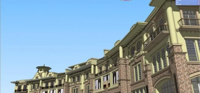 Sketchup商业模型|小区商业街，多层，西班牙古典风格