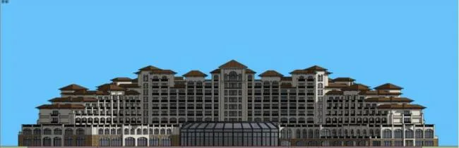 Sketchup酒店模型|多层酒店，西班牙，古典风格