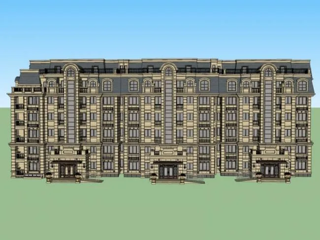 Sketchup住宅模型|多层住宅，古典风格