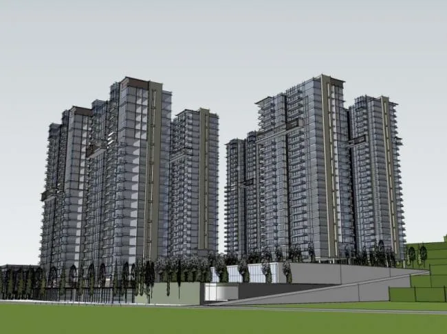 Sketchup住宅模型|高层住宅，现代风格