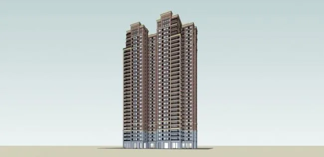 Sketchup住宅模型|超高层住宅，居住建筑，古典风格