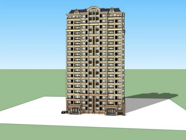 Sketchup住宅模型|高层住宅，古典风格