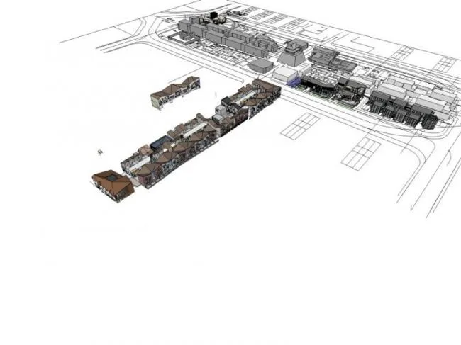 Sketchup商业模型|多层商业街，现代风格