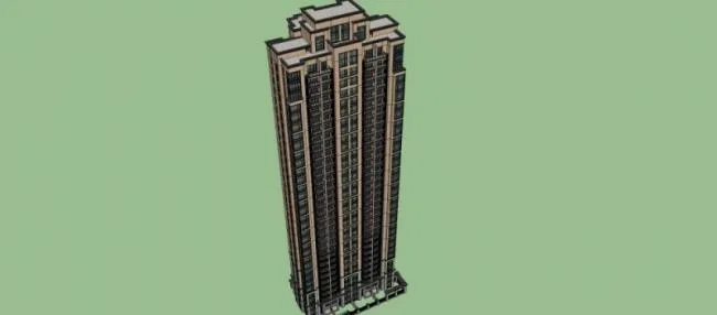 Sketchup住宅模型|超高层住宅，居住建筑，古典风格