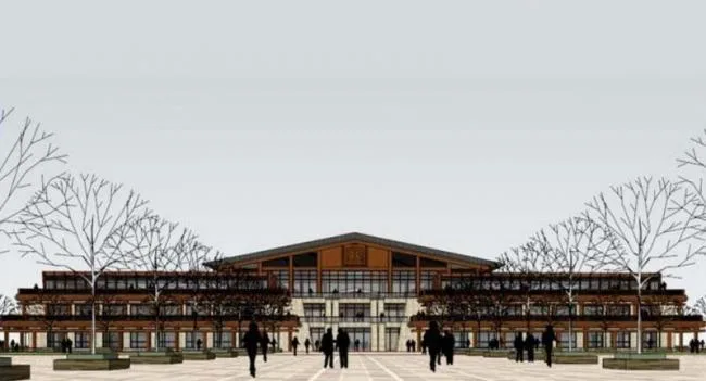 Sketchup酒店模型|多层酒店，木结构，中式风格