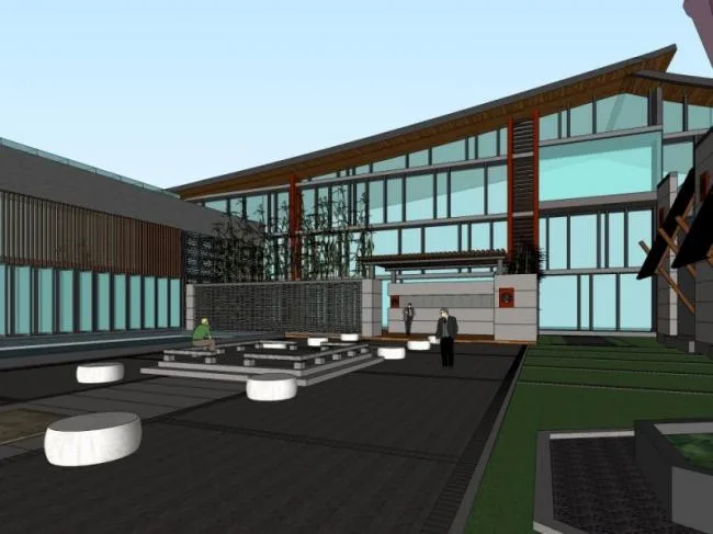 Sketchup酒店模型|多层酒店，中式风格