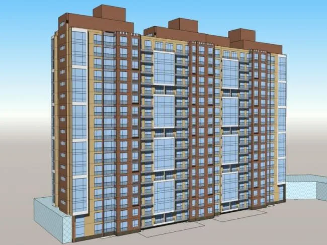 Sketchup住宅模型|多层及高层住宅，现代风格