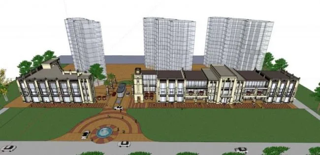 Sketchup商业模型|会所，沿街商业，现代风格