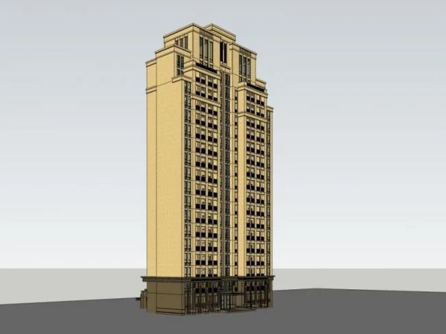 Sketchup住宅模型|高层住宅，居住建筑，古典风格