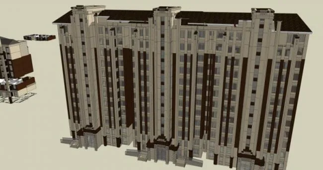Sketchup住宅模型|高层住宅，居住建筑，古典风格