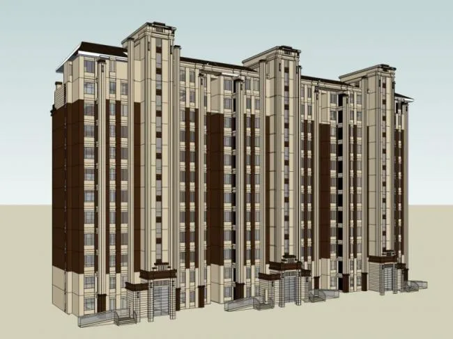 Sketchup住宅模型|高层住宅，居住建筑，古典风格