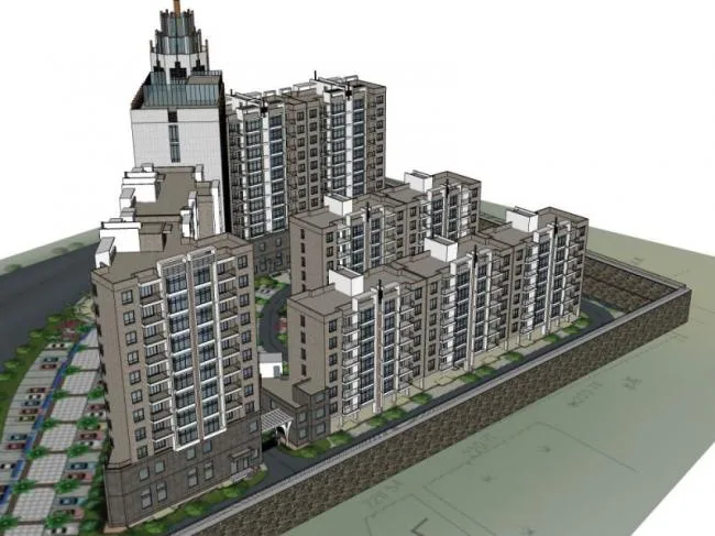 Sketchup住宅模型|高层住宅，现代风格