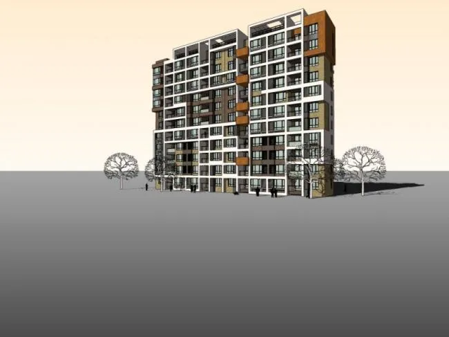 Sketchup住宅模型|高层住宅，现代风格