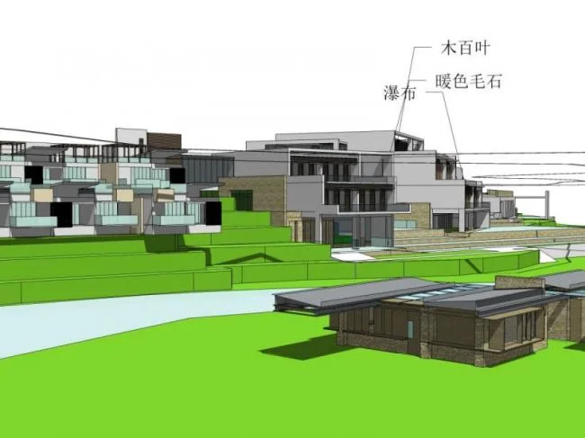Sketchup酒店模型|多层度假村，现代风格